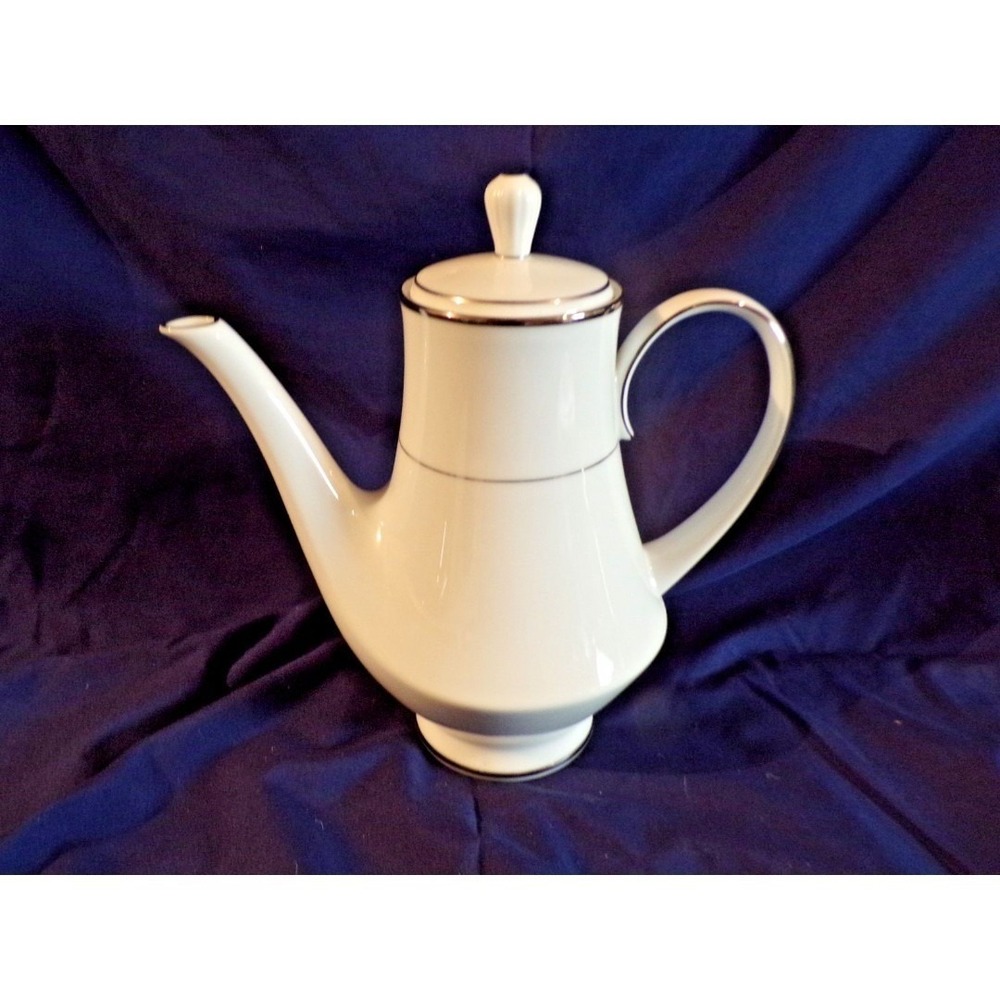 Noritake Contemporary China "Spectrum" #2983 Dinnerware Bright White Coffee Pot